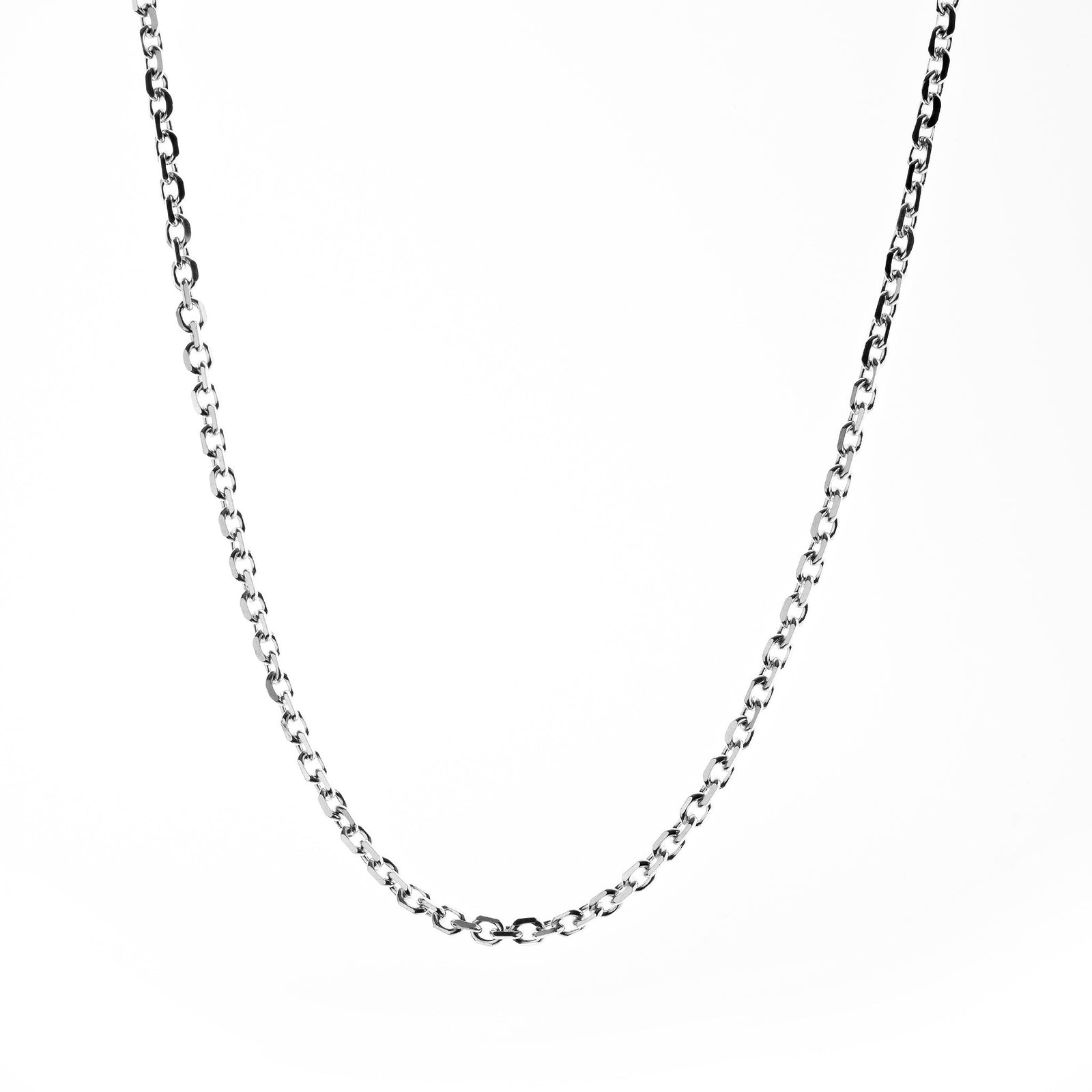 Anchor Square Cut Belcher Chain - Light - Brighton Silver