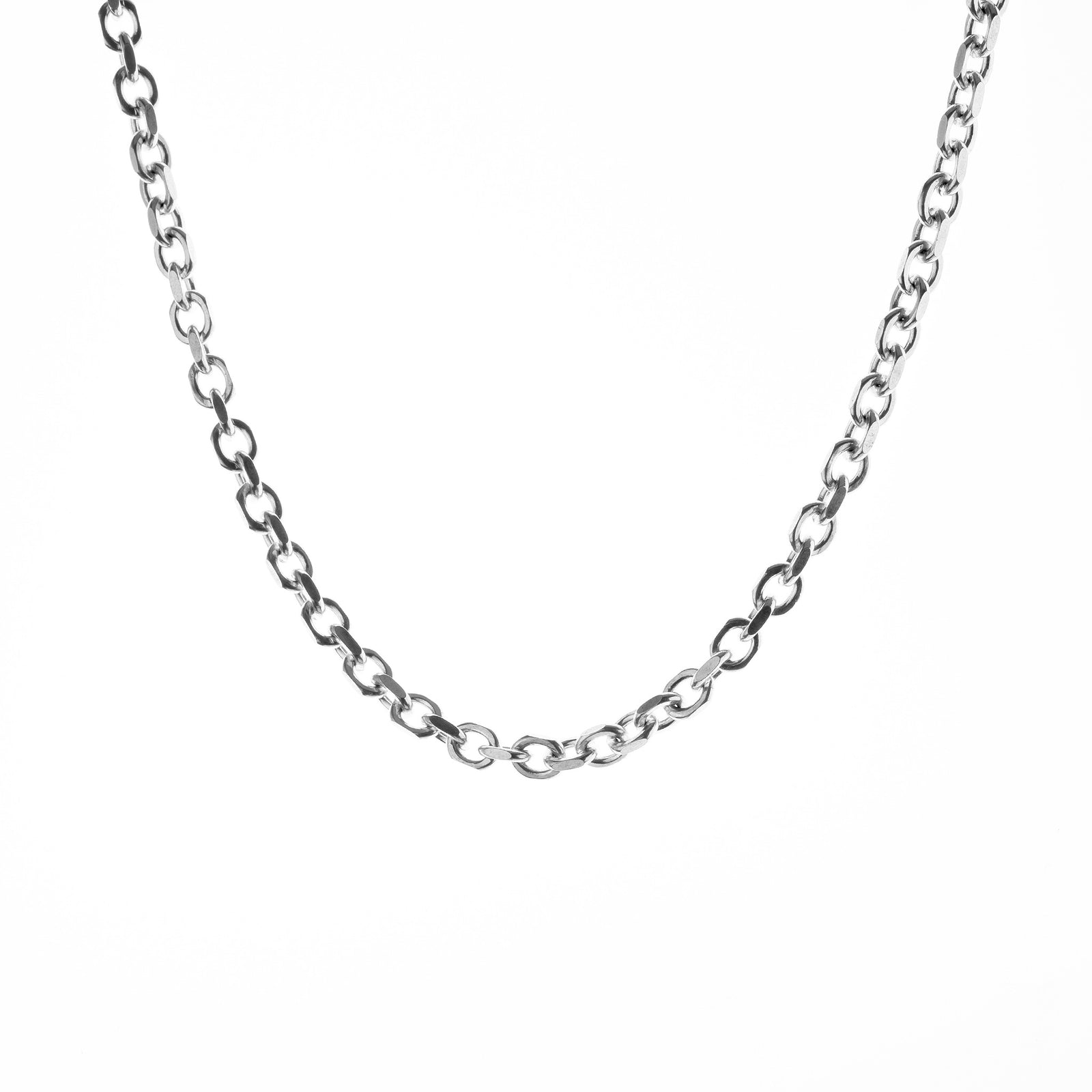 Anchor Square Cut Belcher Chain - Medium - Brighton Silver