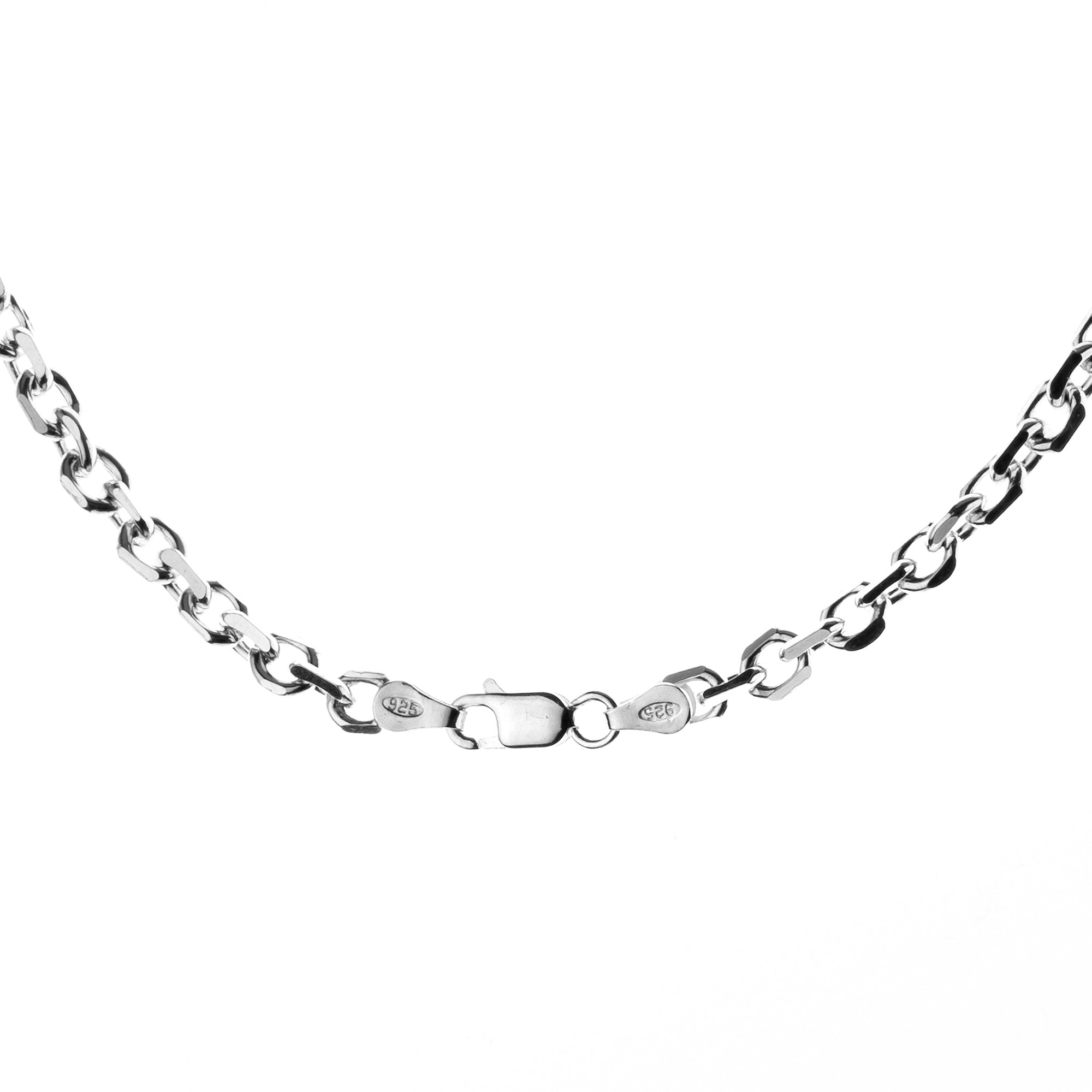 Anchor Square Cut Belcher Chain - Light - Brighton Silver