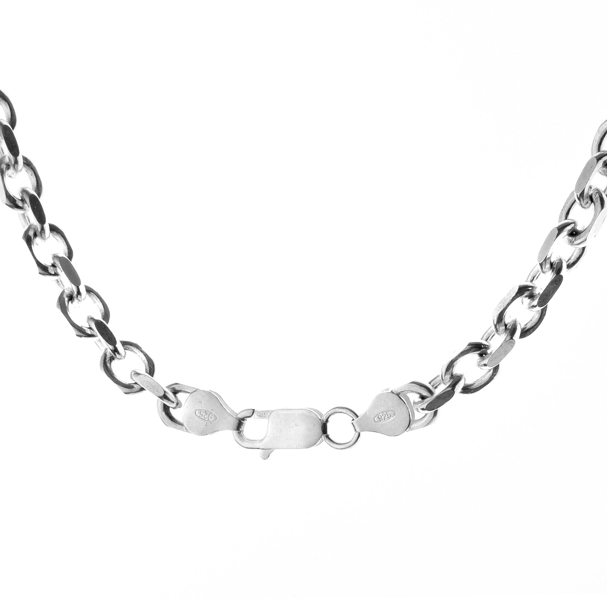 Anchor Square Cut Belcher Chain - Medium - Brighton Silver