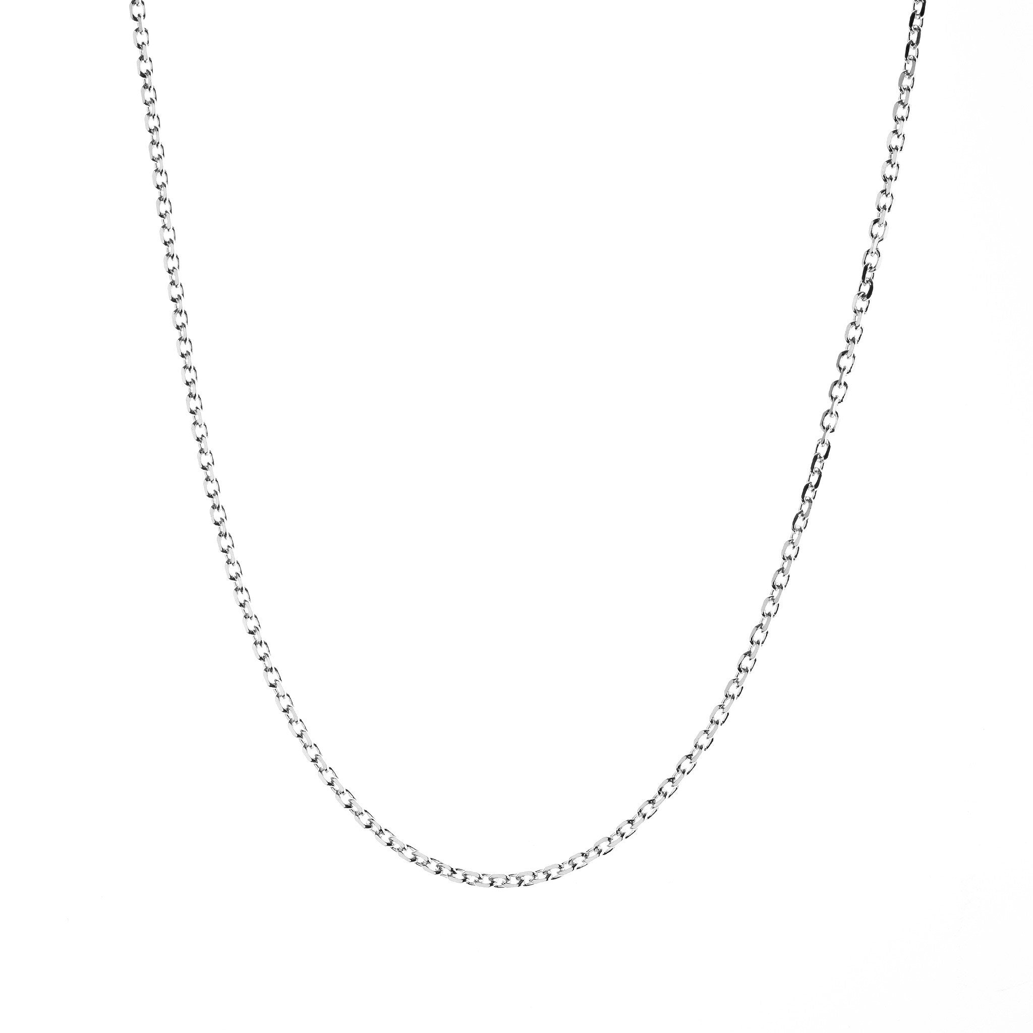 3mm Anchor Cut-Edged Oval Silver Belcher Pendant Chain Brighton