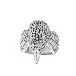 Large Silver Eagle Head Ring - Brighton Silver
