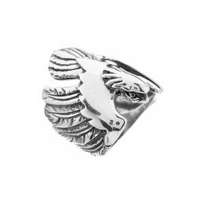 Large Silver Eagle Wing Ring - Brighton Silver