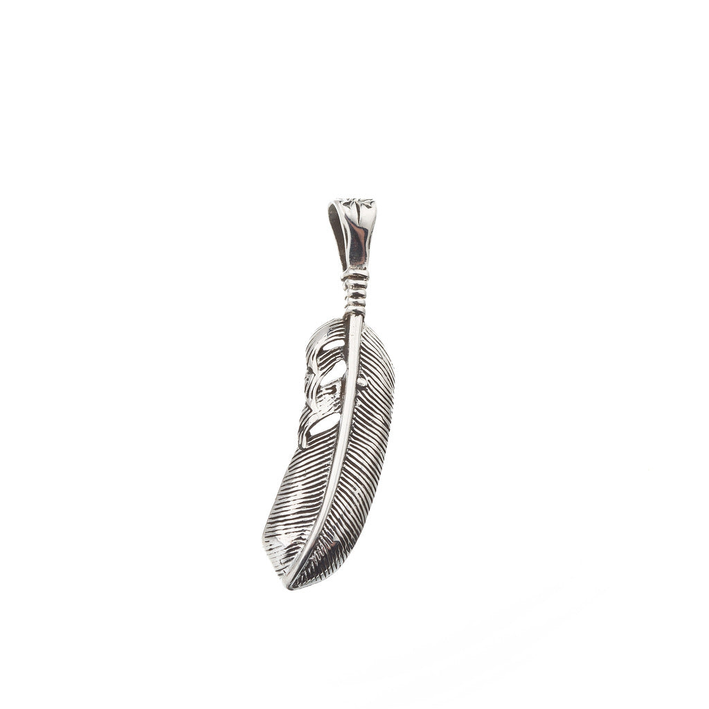 Silver Feather Pendant - Brighton Silver