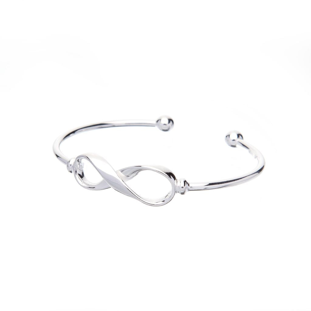 Silver Infinity Symbol Cuff Bangle