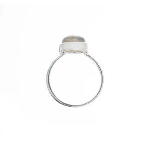 Oval Cabochon Stone Set Labradorite Silver Ring - Brighton Silver