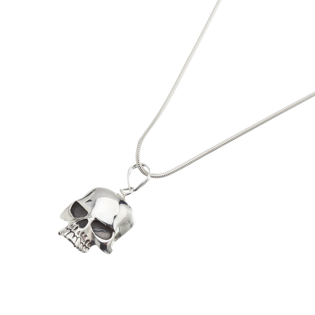 Silver Skull Flat Pendant - Brighton Silver