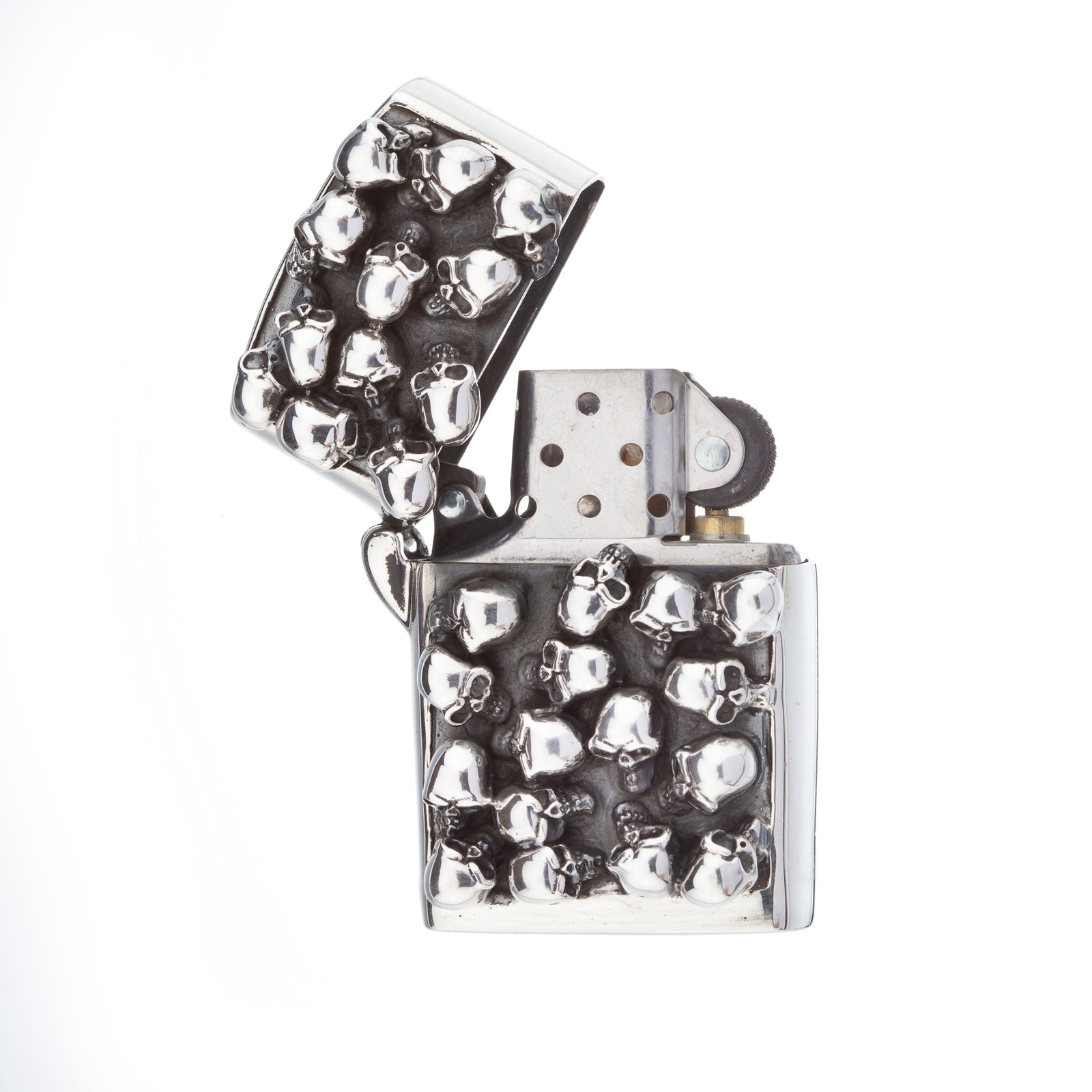 Silver Skull Flint-Wheel Lighter - Brighton Silver