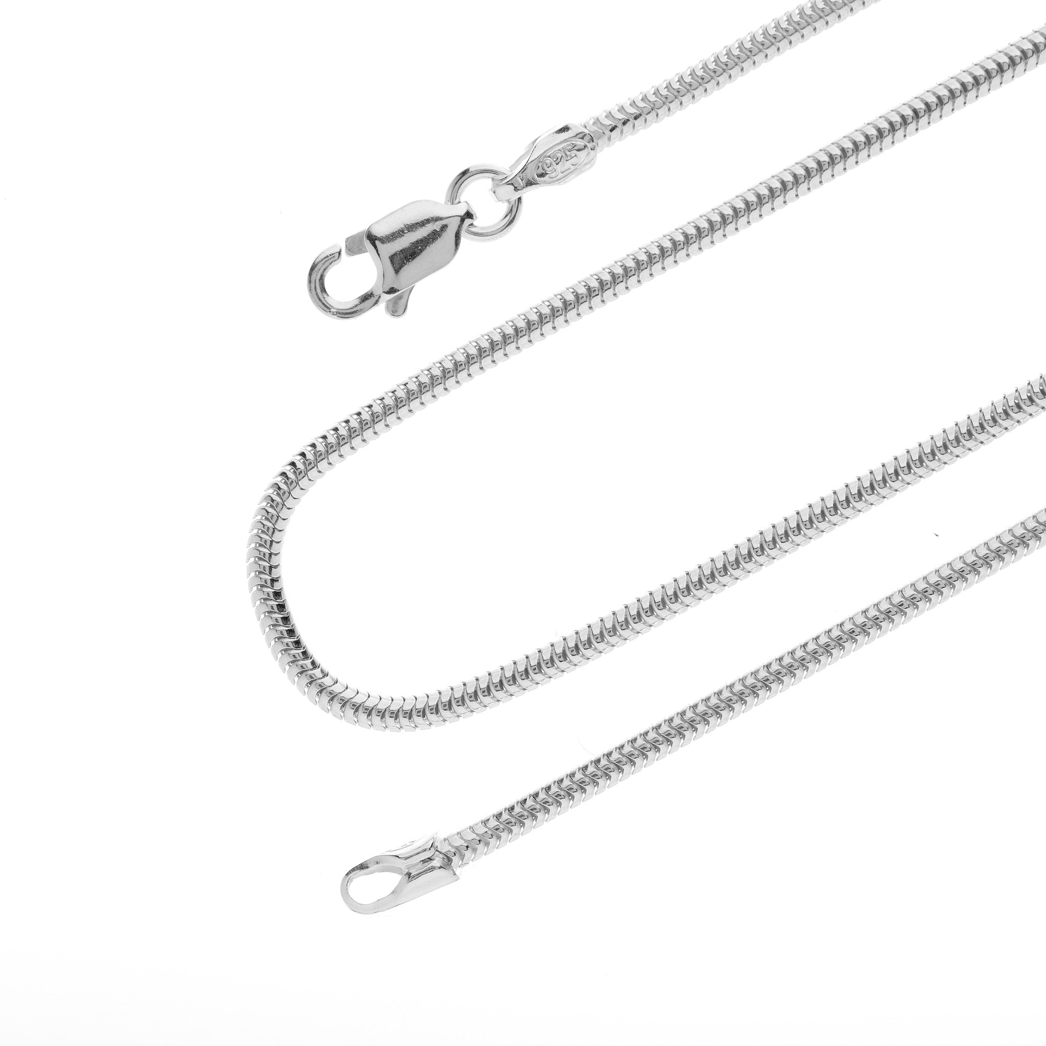 FB JEWELS Sterling Silver 1.5mm Round Snake Chain Necklace並行輸入-