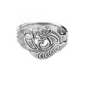 Silver Viking Wolf Ring - Brighton Silver