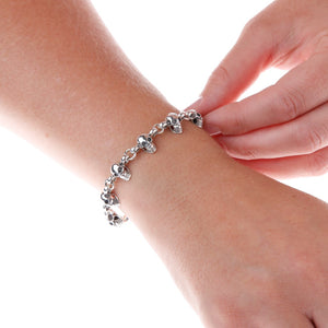 Small Silver Skull Bracelet - Brighton Silver