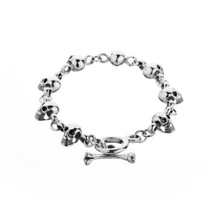 Small Silver Skull Bracelet - Brighton Silver