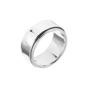 Wide Flat Polished Silver Spinning Ring - Brighton Silver